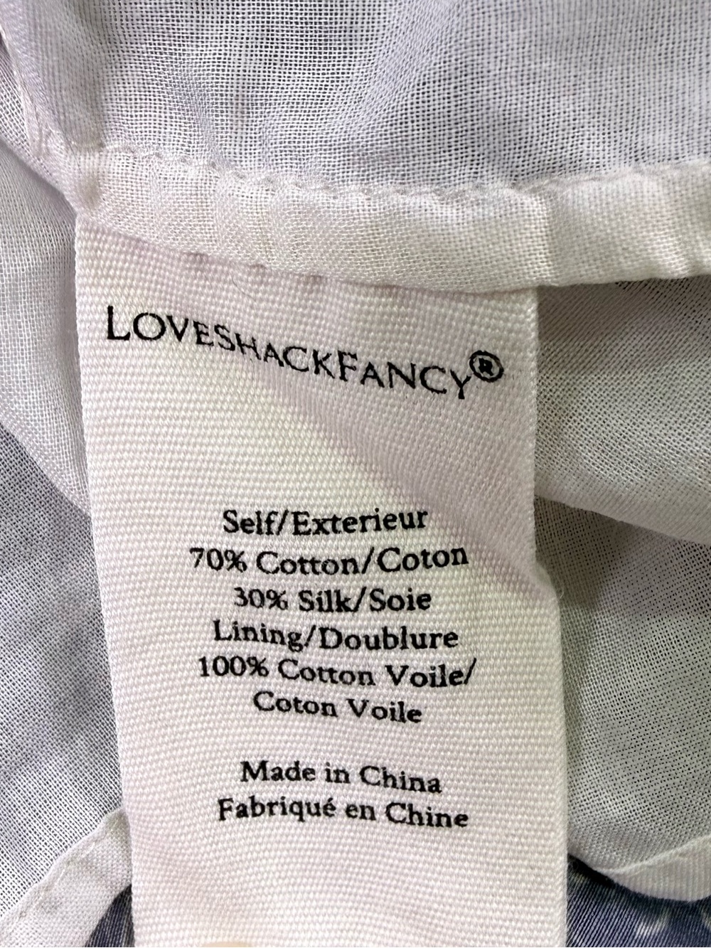 LoveShackFancy Lorelei Ruffle Floral Silk Blend Mini Dress Blue White Size 8 - Picture 13 of 16